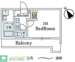 京急本線 上大岡駅 徒歩17分の賃貸アパート 1階1Kの間取り