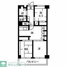テレパレス横須賀 8階3DKの間取り