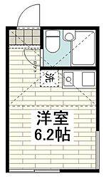 ユナイト衣笠レベッカの瞳 ワンルームの間取図画像
