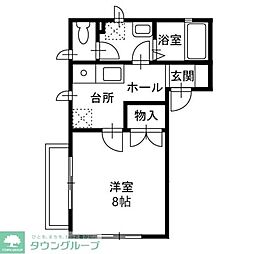 メゾンフレール 1Kの間取図画像