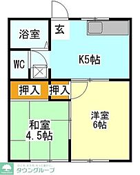 ドリームハイム 2Kの間取図画像