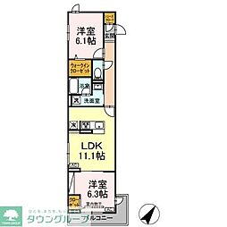 ホープハイツ 2LDKの間取図画像