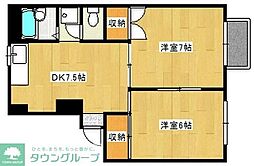 グリーンパーク根岸B 2DKの間取図画像