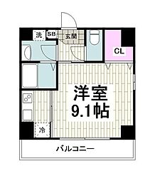 ビエンツ杉田 1Kの間取図画像