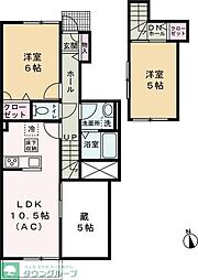 カーザフェリーチェ 2LDKの間取図画像
