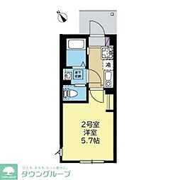 方舟追浜 1Kの間取図画像