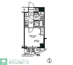 ParkAxis横浜井土ヶ谷 1Kの間取図画像