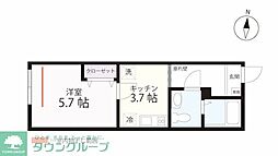 横浜市栄区公田町アパート 1Kの間取図画像