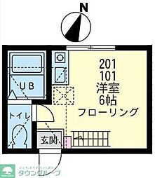 ユナイトステージモーリスの杜 ワンルームの間取図画像