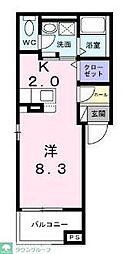 DKISECHO 1Kの間取図画像