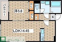 ALEGRIA鎌倉本町 1LDKの間取図画像