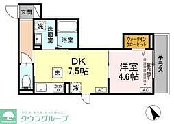 D'Bless横須賀1 1DKの間取図画像