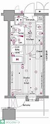グランド・ガーラ横濱元町 1Kの間取図画像