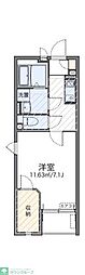 レオネクストShi-ki 1Kの間取図画像