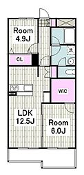 パラシオン栄昇 2LDKの間取図画像