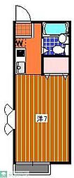 サンライフカーザたかふね ワンルームの間取図画像