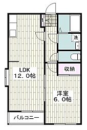 ロータスヴュー大岡C 1LDKの間取図画像