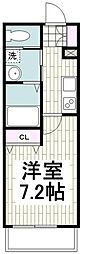クレドール湘南 1Kの間取図画像