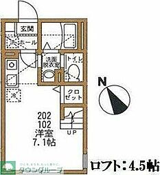 ハーミットクラブハウス追浜アネックス ワンルームの間取図画像