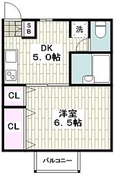 アレート横浜 1DKの間取図画像