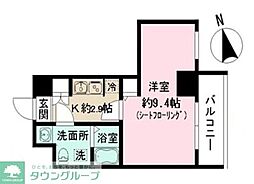 横浜市金沢区谷津町マンション 1Kの間取図画像