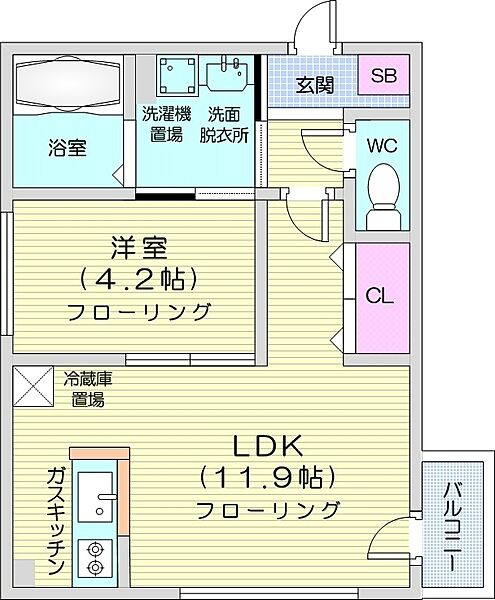 北海道札幌市北区北三十六条西6丁目(賃貸マンション1LDK・2階・36.96㎡)の写真 その2