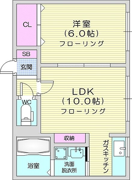 風のささやき ｜北海道札幌市中央区南六条西18丁目(賃貸アパート1LDK・2階・34.60㎡)の写真 その2