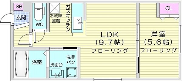 リージェントＳ札幌 ｜北海道札幌市東区北八条東1丁目(賃貸マンション1LDK・1階・33.80㎡)の写真 その2