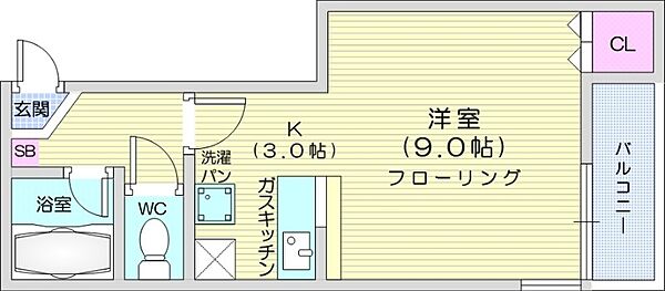 北海道札幌市北区北二十二条西8丁目(賃貸マンション1K・4階・25.80㎡)の写真 その2