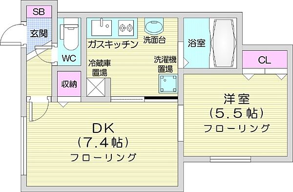 ゼスティ医大前 ｜北海道札幌市中央区南四条西16丁目(賃貸マンション1DK・3階・34.99㎡)の写真 その2