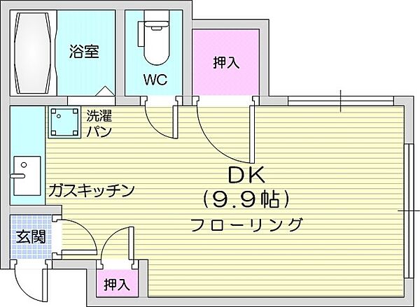 N43クラブハウスＡ ｜北海道札幌市東区北四十三条東2丁目(賃貸アパート1R・2階・18.10㎡)の写真 その2
