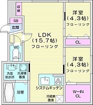 パレス楸  ｜ 北海道札幌市中央区北十六条西15丁目（賃貸マンション2LDK・1階・54.14㎡） その2