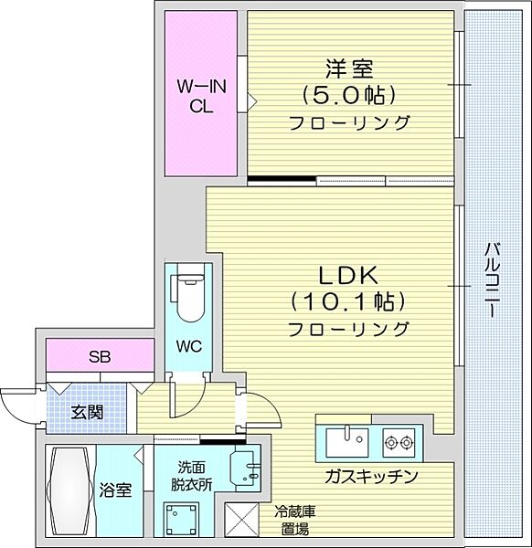 LIENMARUYAMA ｜北海道札幌市中央区北六条西25丁目(賃貸マンション1LDK・2階・37.02㎡)の写真 その2