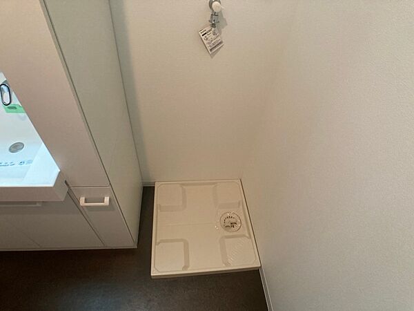 画像23:脱衣所には洗濯パンが設置されています。置き場所に困りません。
