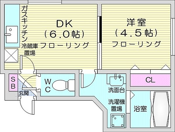 ブランノワール北2条 ｜北海道札幌市中央区北二条東9丁目(賃貸マンション1DK・4階・26.64㎡)の写真 その2