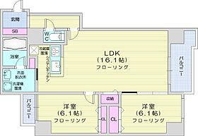 Square　Ms6142  ｜ 北海道札幌市中央区南六条西14丁目（賃貸マンション2LDK・9階・63.41㎡） その2