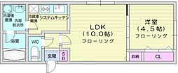 札幌市営南北線 麻生駅 徒歩7分の賃貸マンション 2階1LDKの間取り