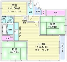 北海道札幌市北区屯田五条3丁目（賃貸アパート3LDK・3階・54.27㎡） その2