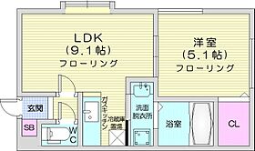 M521  ｜ 北海道札幌市中央区北五条西21丁目（賃貸アパート1LDK・2階・32.40㎡） その2