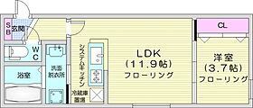 DPレジデンス元町  ｜ 北海道札幌市東区北二十三条東12丁目（賃貸マンション1LDK・1階・33.82㎡） その2