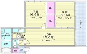 北海道札幌市北区北二十八条西13丁目（賃貸マンション2LDK・2階・58.47㎡） その2