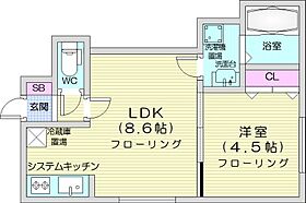 シェリシス北19条  ｜ 北海道札幌市東区北十九条東15丁目（賃貸マンション1LDK・4階・29.29㎡） その2