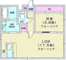 北海道札幌市東区北四十八条東15丁目（賃貸アパート1LDK・1階・35.00㎡） その2