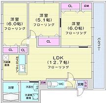 北海道札幌市東区北四十一条東6丁目（賃貸マンション3LDK・4階・69.02㎡） その2