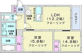 クレスト環状通東  ｜ 北海道札幌市東区北十七条東18丁目（賃貸マンション2LDK・2階・48.75㎡） その2