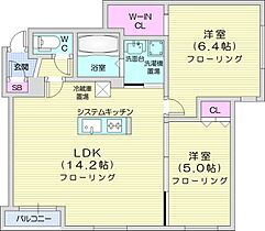 Rests on 伏見  ｜ 北海道札幌市中央区南十九条西15丁目（賃貸マンション2LDK・2階・55.39㎡） その2