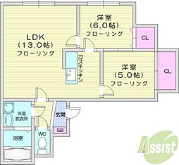 N216 2LDKの間取図画像