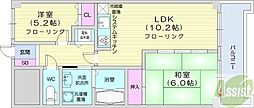 ダイアパレス北18条 3階2LDKの間取り