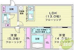 間取図画像 2LDK