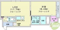 グランスター9 1LDKの間取図画像